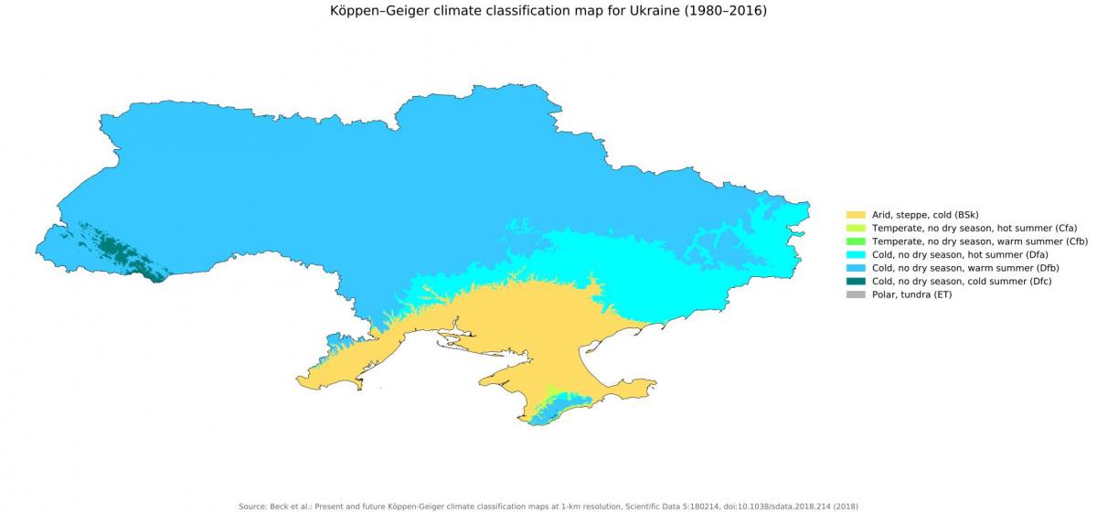 Mapa de temperatura de Ucrania