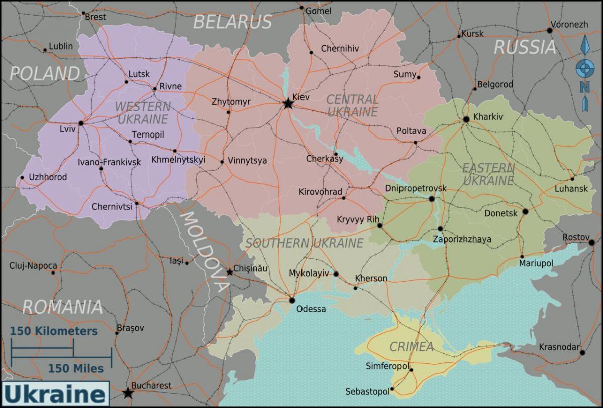 Mapa de zonas de Ucrania