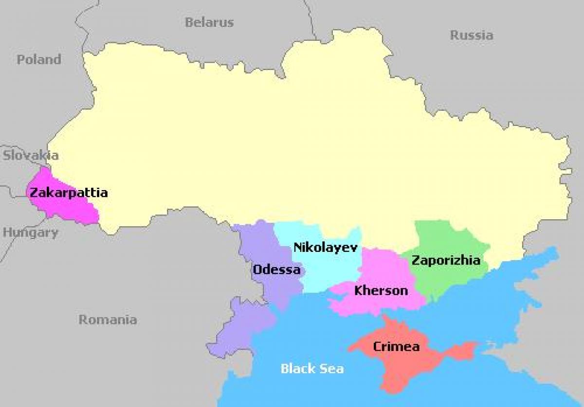 Mapa de los viñedos de Ucrania